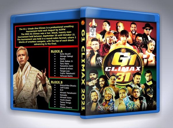 NJPW G1 Climax 2021 (4 Disc Blu-Ray With Cover Art)